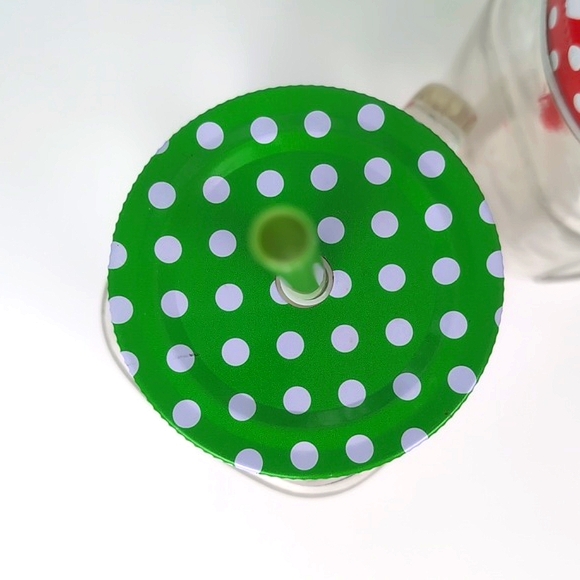 Set of 3 Polka Dot Country Style Mason Jar Drinking Mugs - Picture 9 of 9